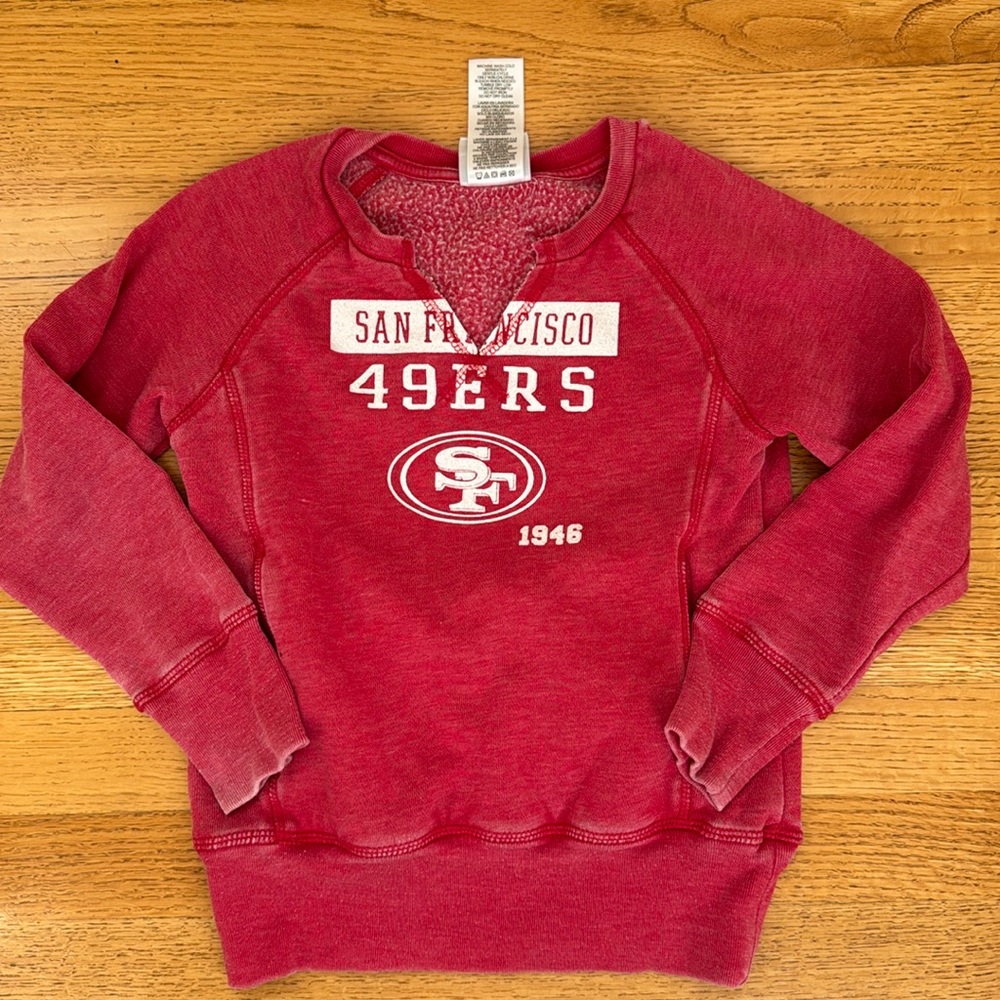NFL Girls Distressed SF 49ers Sweatshirt S